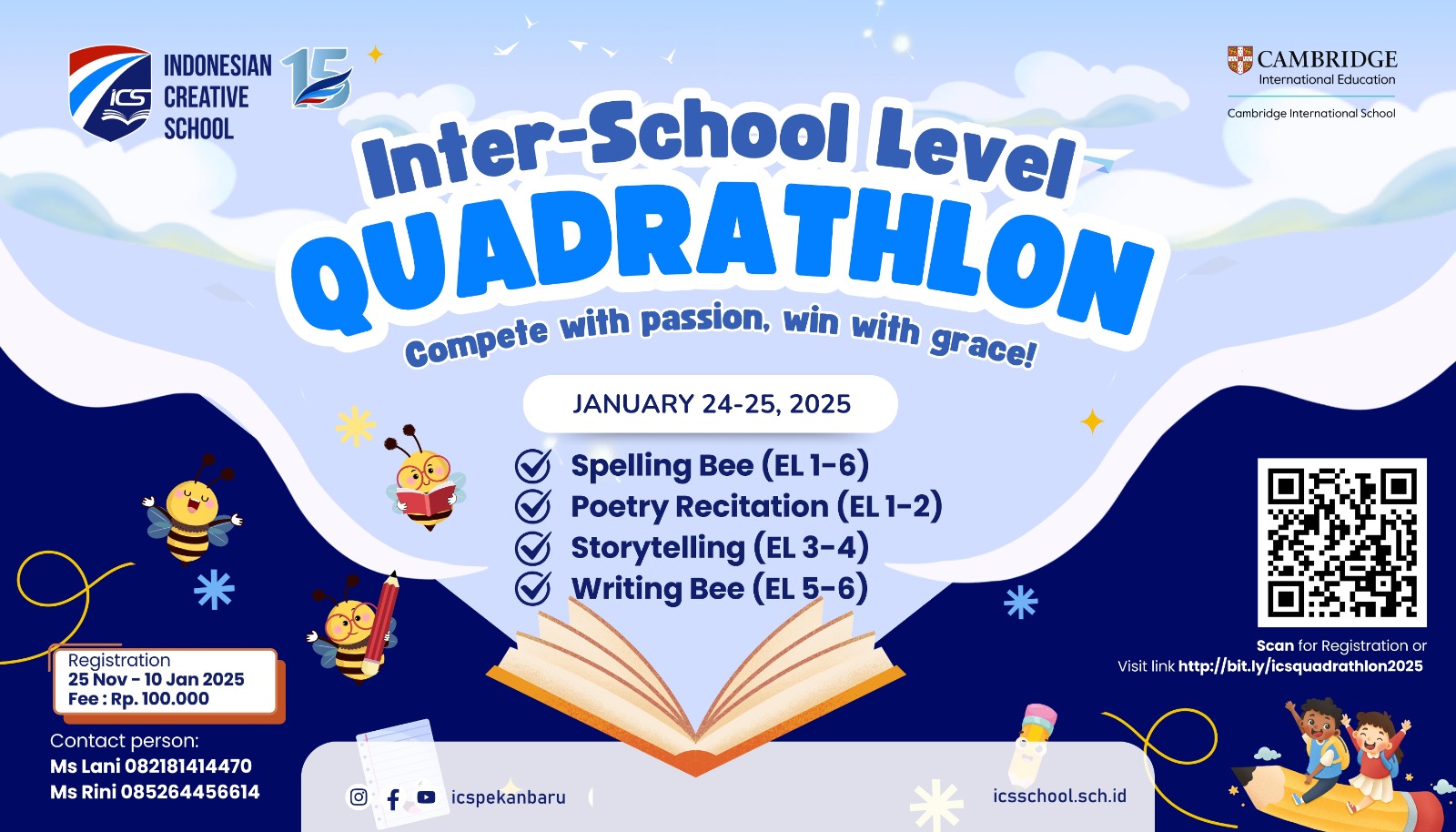 ICS Hosts Inter-School Quadrathlon Competition for Elementary Students